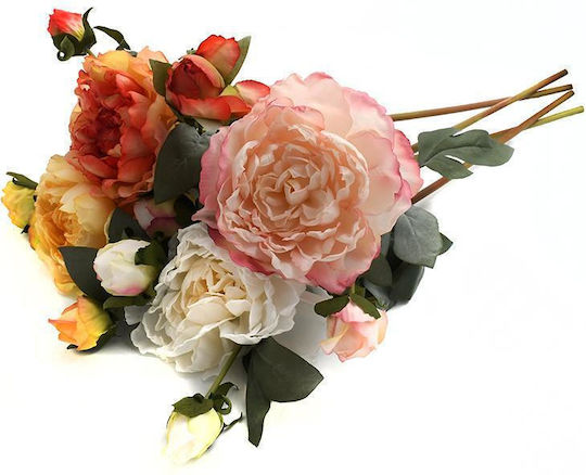 Bouquet of Artificial Flowers Peony White 12pcs Fylliana