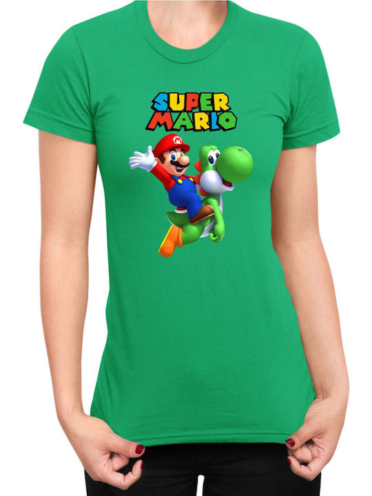 Damen Super Mario Nintendo Mario Yoshi 2 Grünes T-Shirt
