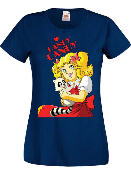 Tricou pentru femei Manga Anime Tralala Benzi Desenate Japoneze Candy Candy Candy Candy Bleumarin