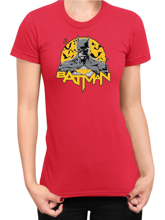 Дамска тениска Tralala Batman Moon червена