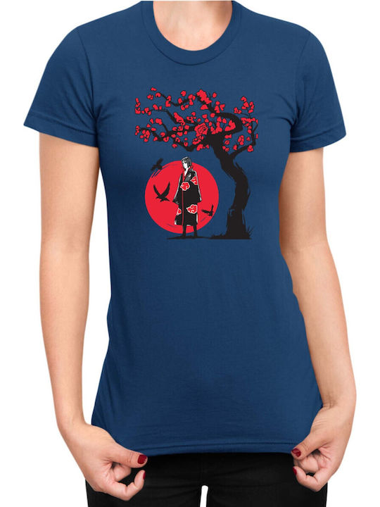 Women's T-shirt Japan Anime Manga Naruto Itachi Uchiha Japan Tree Navy