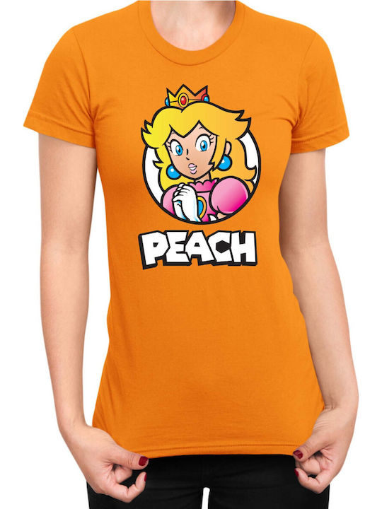 Women's Super Mario Nintendo Mario Peach 3 Oran...