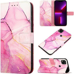 Θήκη Marble Wallet Samsung Galaxy S22 Pink White