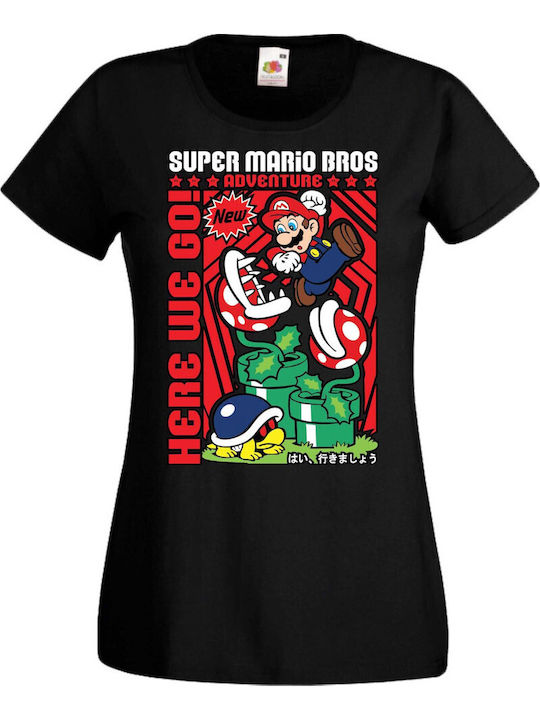 Tricou pentru femei Anime Manga Tralala Super Mario Bros Negru