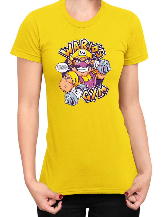 Дамска жълта тениска Super Mario Nintendo Wario...