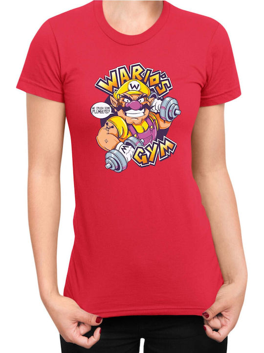 Дамска червена тениска Super Mario Nintendo War...