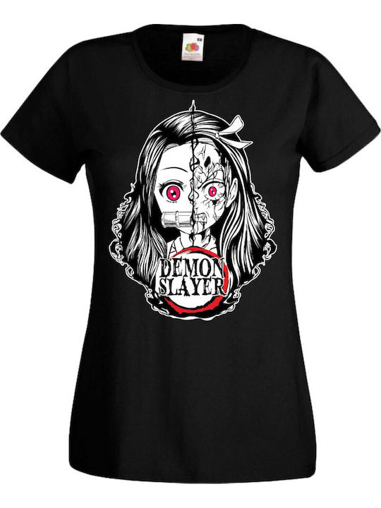 Women's T-shirt Manga Anime Tralala Anime Manga Demon Slayer Kimetsu No Yaiba Tanjiro Nezuko Akaza Inosuke Mitsuri Rengoku Demon Slayer Nezuko Kamado 03 Japan Animation Black