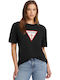 Women's Blouse Cotton Short Sleeve Jet Black