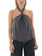 Γυναικείο Crop Top Off-Shoulder Γκρι