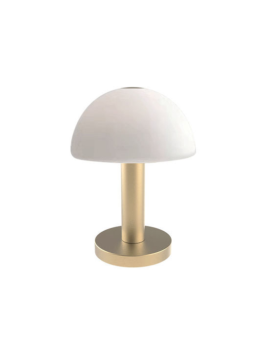 Elmark Glass Table Lamp for Socket G9 with White Shade and Gold Base
