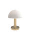 Elmark Glass Table Lamp for Socket G9 with White Shade and Gold Base