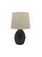 Ankor Ceramic Table Lamp for Socket E14 with Beige Shade and Black Base