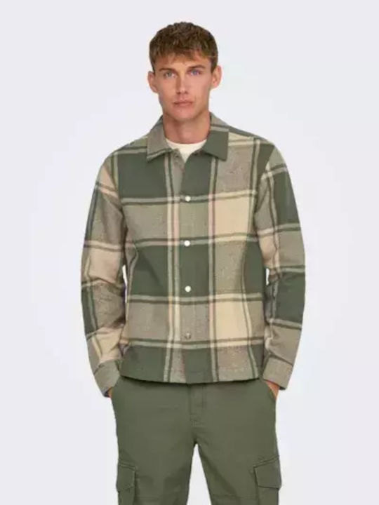 Langärmeliges Overshirt Geprüft Olive Night