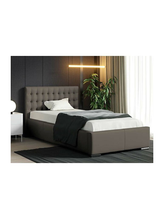 Baltimore 104 Bed Single Upholstered with Leath...