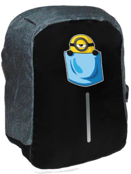 Takeposition School Bag Backpack Junior High-High School Anime Pocket Minnion with Water Bottle Holder