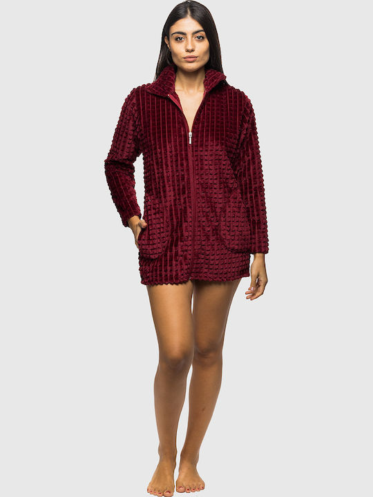 Koyote Winter Damen Samt Robe Bordeaux