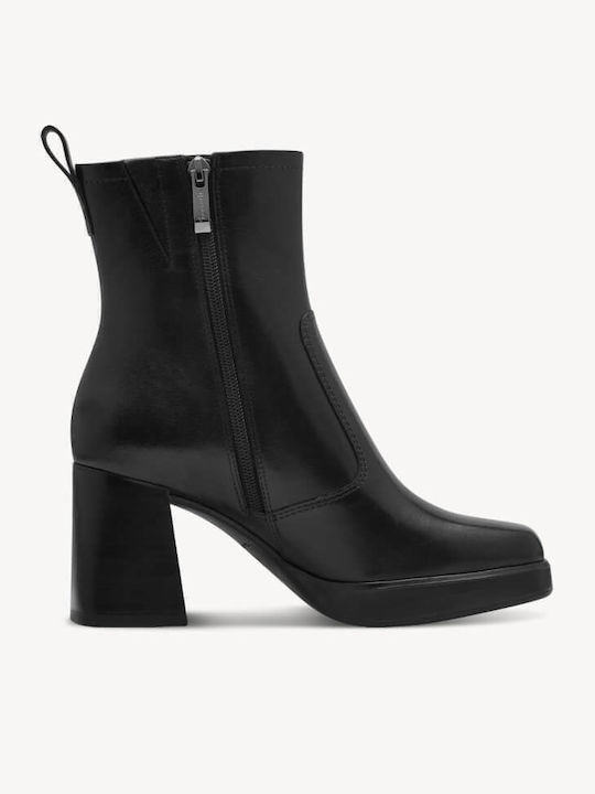 Leder Stiefeletten Damen Schwarz