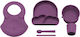 Babychefs Feeding Set made of Silicone Purple 6pcs babychef01