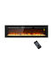 HomCom Wall Mounted Electric Fireplace 1800W 152.4x45cm Black