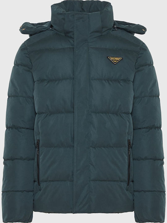 Funky Buddha Puffer Мъжко яке Forest Green Blue