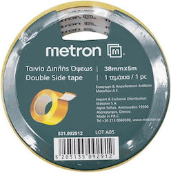 Ταινία Διπλής Όψεως Metron 38x5m Πακέτο 4 Τεμαχίων Metron