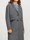 Women's Black Coat with Buttons