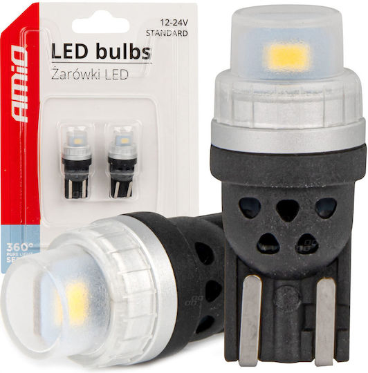 AMiO Lampen Auto T10 / W5W LED 6000K Kaltes Weiß 12-24V 2Stück