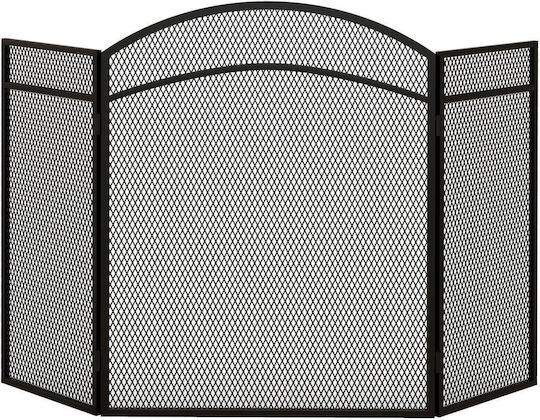 HomCom Μεταλλικό Προστατευτικό Τζακιού 96x60cm Μαύρο