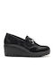 Leather Women's Moccasins in Black Color