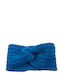 Frauen Stirnband mit Rippstrick in Blau Farbe