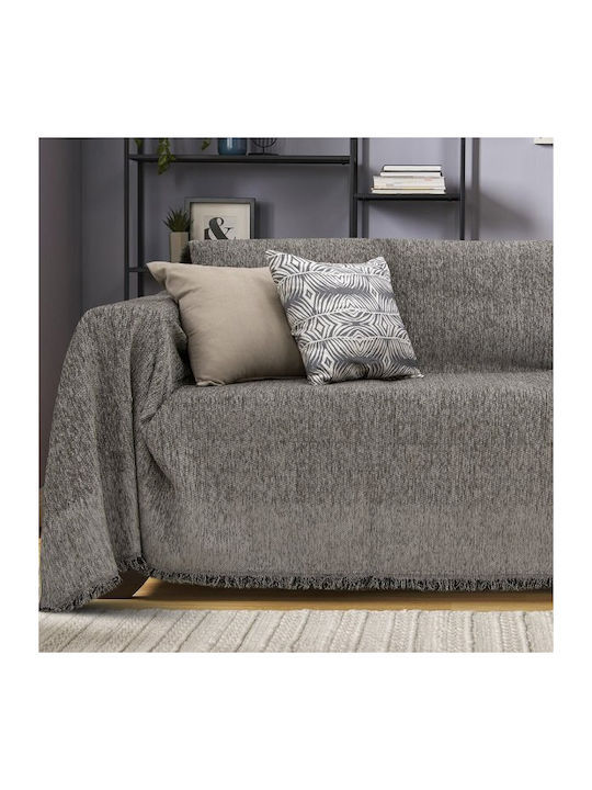 Lino Home Malta Ριχτάρι Πολυθρόνας Chenille 180x180εκ. Γκρί