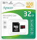 Apacer SDHC 32GB Class 10 100MB/s με αντάπτορα