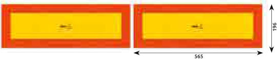 Set 2 Reflective Plates 565x196mm Aluminum Rr 70.01 Hico