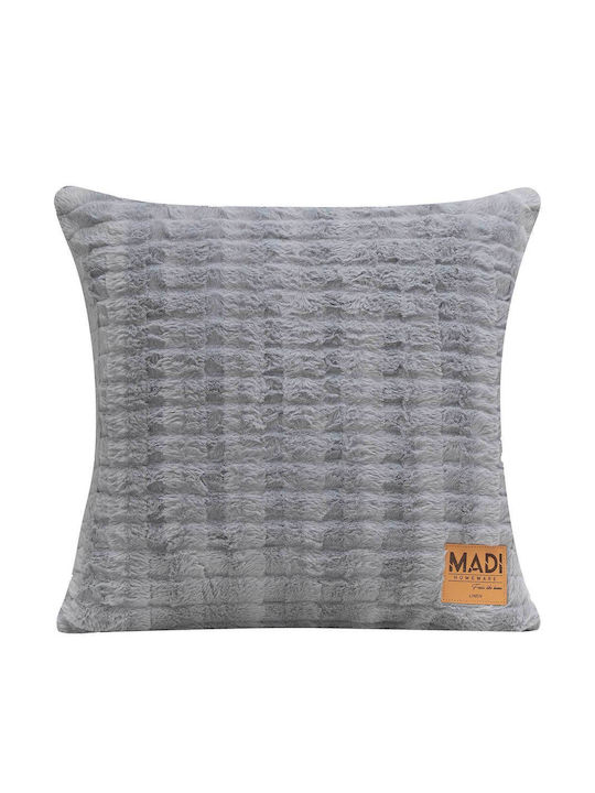 Madi Μαξιλάρι Καναπέ Rays από Γούνα Grey 45x45εκ.