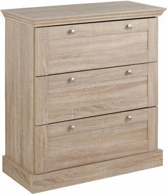 Denton Ag112 Wooden & Metallic Chest of Drawer Light Oak 75x35x80cm