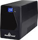 Powertech PT-1050LCD UPS Line-Interactive 1050VA 630W με 2 Schuko Πρίζες