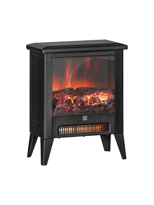 HomCom Επιδαπέδιο Ηλεκτρικό Τζάκι 1800W 36x21cm Μαύρο