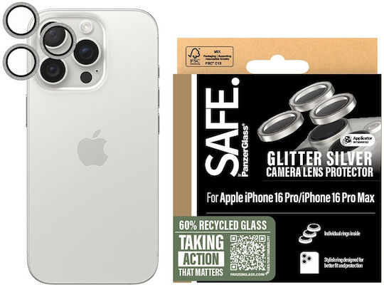 SAFE by PanzerGlass Safe Camera Protection Tempered Glass Silver for the iPhone 16 Pro, iPhone 16 Pro Max