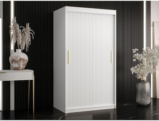 Ușă dublă Dulap de Haine Glisare Hartford White 100x62x122cm