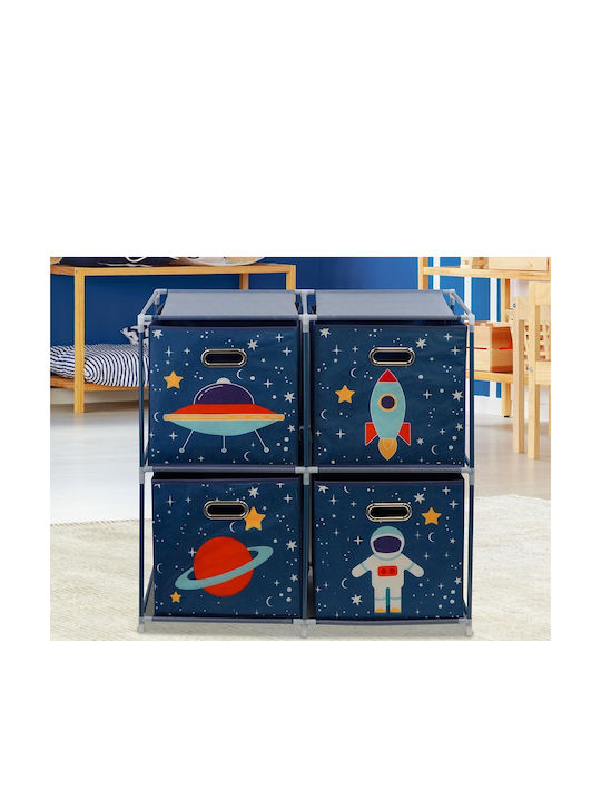 Spielzeug Aufbewahrungssystem Faltbar aus Stoff Blau 68x35x70cm 1Stück