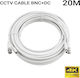CCTV-Kabel RG59+2 x 0,75 mm Fertig-Stecker Kameras Bis zu 8MP 20 Meter Weiß DCS-CCTV-BNC+DC-W-20