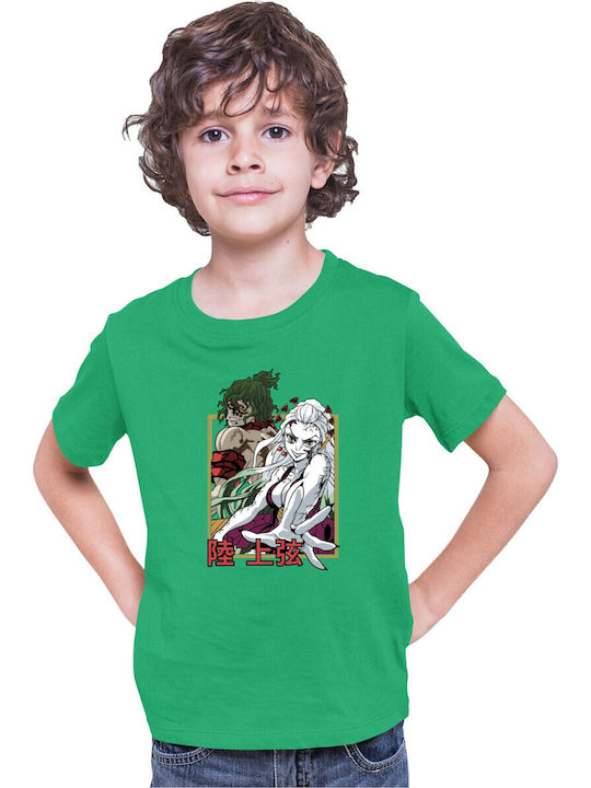 Kid T-shirt Japan Anime Manga Tralala Demon Slayer Daki Gyutaro Green