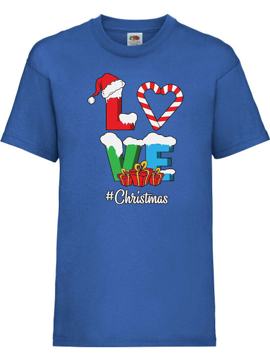 Детска тениска Tralala Love Christmas синя