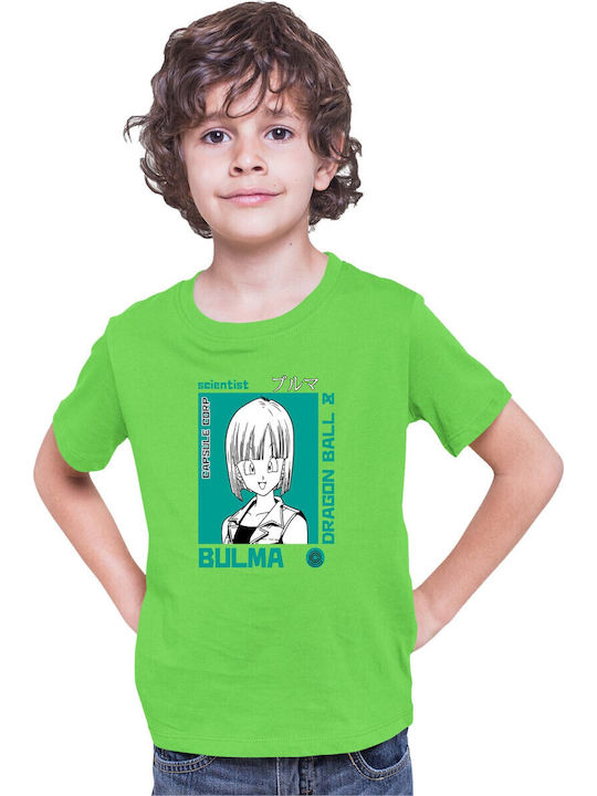Tricou Copii Dragon Ball Z Tralala Bulma 01 Lime