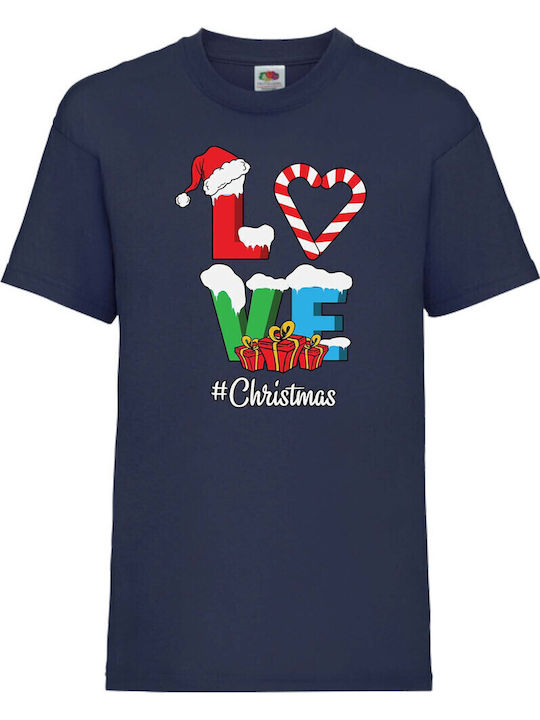 Детска тениска Tralala Love Christmas тъмносиня