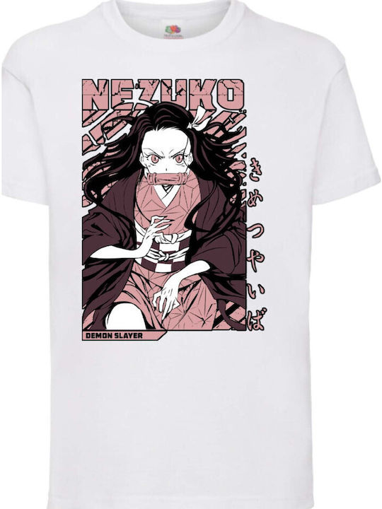 Kid T-shirt Tralala Demon Slayer Nezuko Kamado 01 Japan Animation White