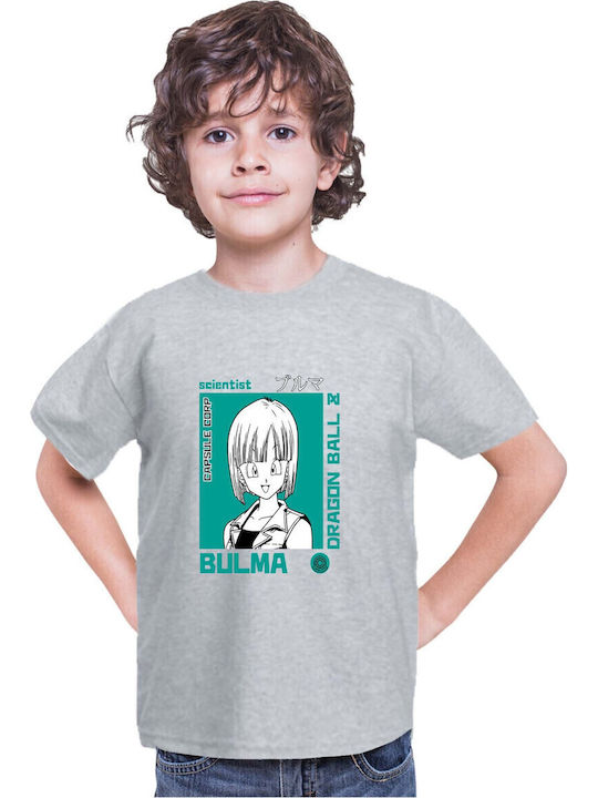 Tricou Copii Dragon Ball Z Tralala Bulma 01 Gri