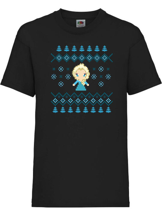Kid T-shirt Tralala Frozen Elsa Christmas Black