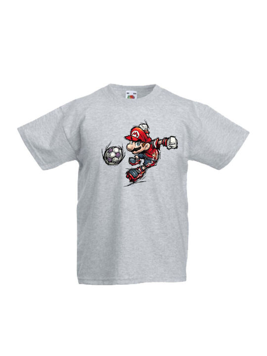 Детска тениска Tralala Super Mario Футбол Сива