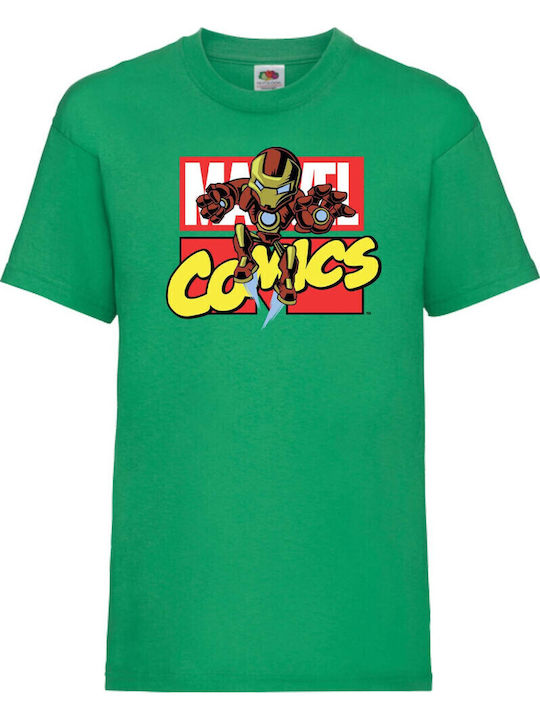 Tricou pentru copii Tralala Marvel Marvel Comics Iron Man Verde